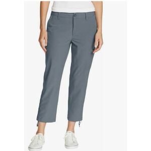 Eddie Bauer Women's Ripstop Crop Pants, Gray, Size 14